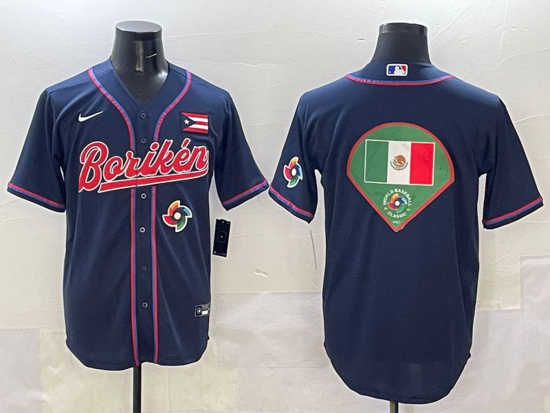 Men Puerto Rico Blank Blue Joint Name 2025 Nike MLB Jersey style 15->more jerseys->MLB Jersey